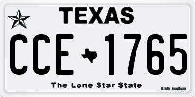 TX license plate CCE1765