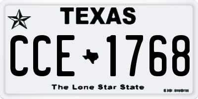 TX license plate CCE1768