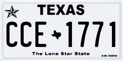 TX license plate CCE1771