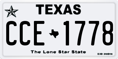TX license plate CCE1778