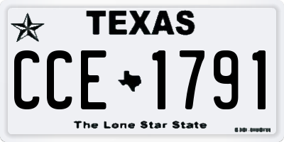 TX license plate CCE1791