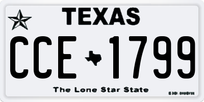 TX license plate CCE1799