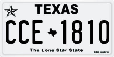 TX license plate CCE1810