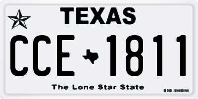 TX license plate CCE1811