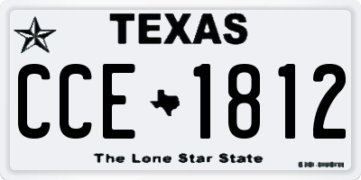 TX license plate CCE1812