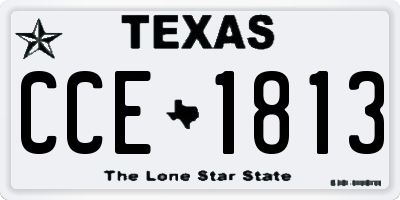 TX license plate CCE1813