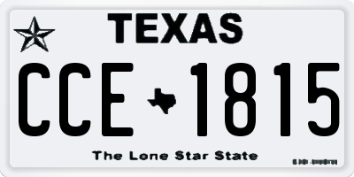 TX license plate CCE1815