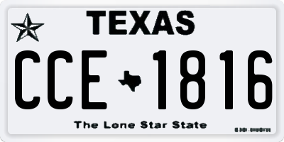 TX license plate CCE1816