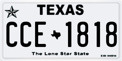 TX license plate CCE1818