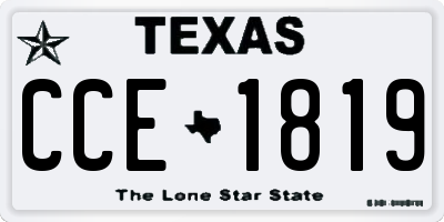 TX license plate CCE1819