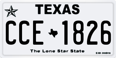 TX license plate CCE1826