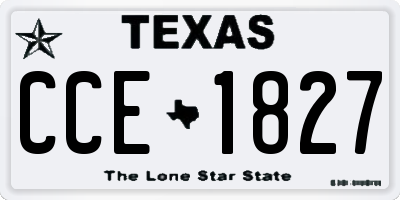TX license plate CCE1827