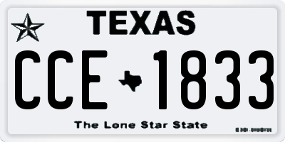 TX license plate CCE1833