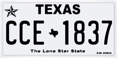 TX license plate CCE1837