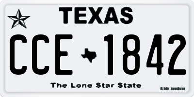TX license plate CCE1842