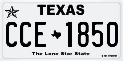 TX license plate CCE1850