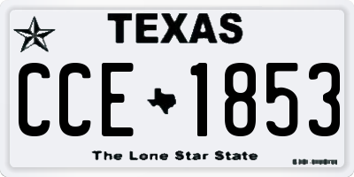 TX license plate CCE1853
