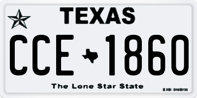 TX license plate CCE1860