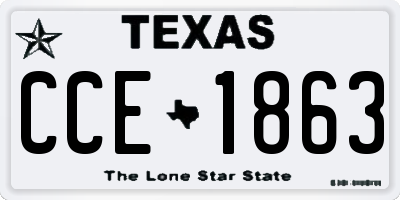 TX license plate CCE1863