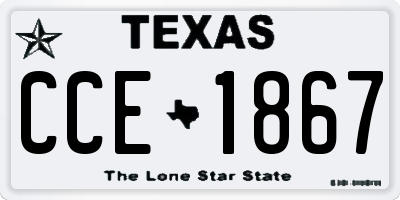 TX license plate CCE1867