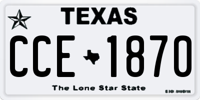 TX license plate CCE1870