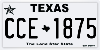 TX license plate CCE1875