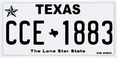 TX license plate CCE1883