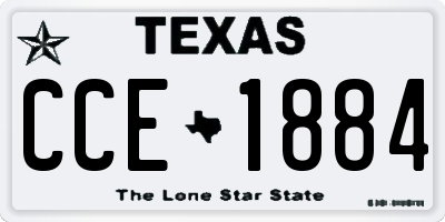 TX license plate CCE1884