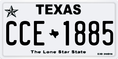 TX license plate CCE1885