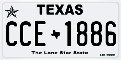 TX license plate CCE1886