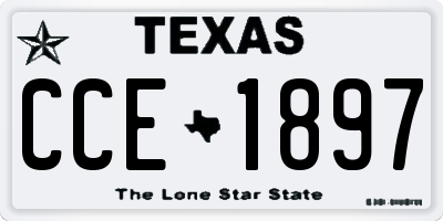 TX license plate CCE1897
