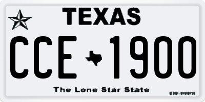 TX license plate CCE1900