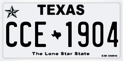 TX license plate CCE1904