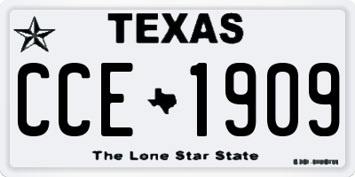 TX license plate CCE1909