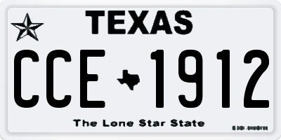TX license plate CCE1912