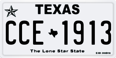 TX license plate CCE1913