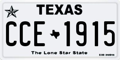 TX license plate CCE1915