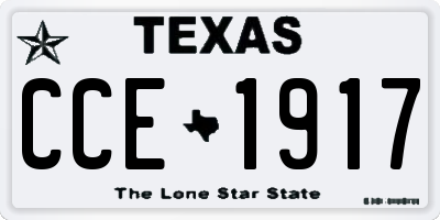 TX license plate CCE1917
