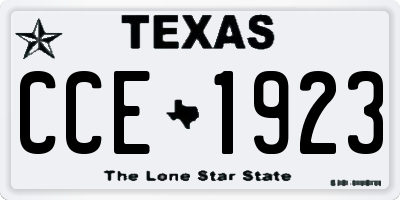 TX license plate CCE1923