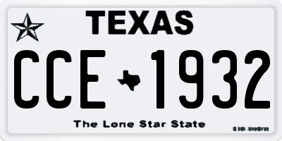TX license plate CCE1932