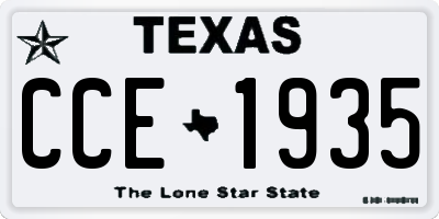 TX license plate CCE1935