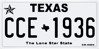TX license plate CCE1936