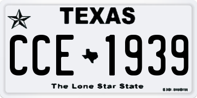 TX license plate CCE1939