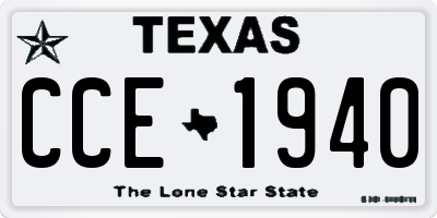 TX license plate CCE1940