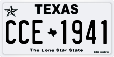 TX license plate CCE1941