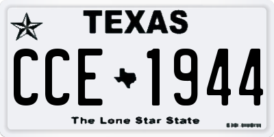 TX license plate CCE1944