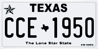 TX license plate CCE1950