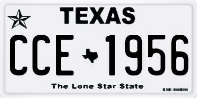 TX license plate CCE1956