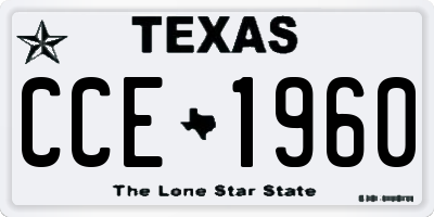 TX license plate CCE1960