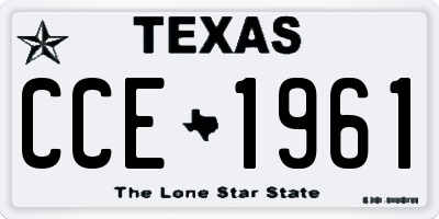 TX license plate CCE1961